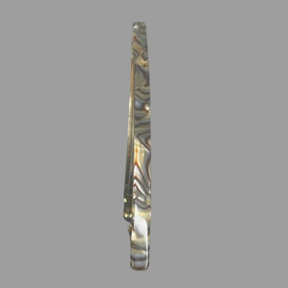 Vintage Delsol French Barrette Metal Hair Clip Made in France Thin Gold Toned